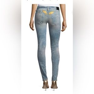 ROBIN’S JEANS skinny fit med-riser gold wings